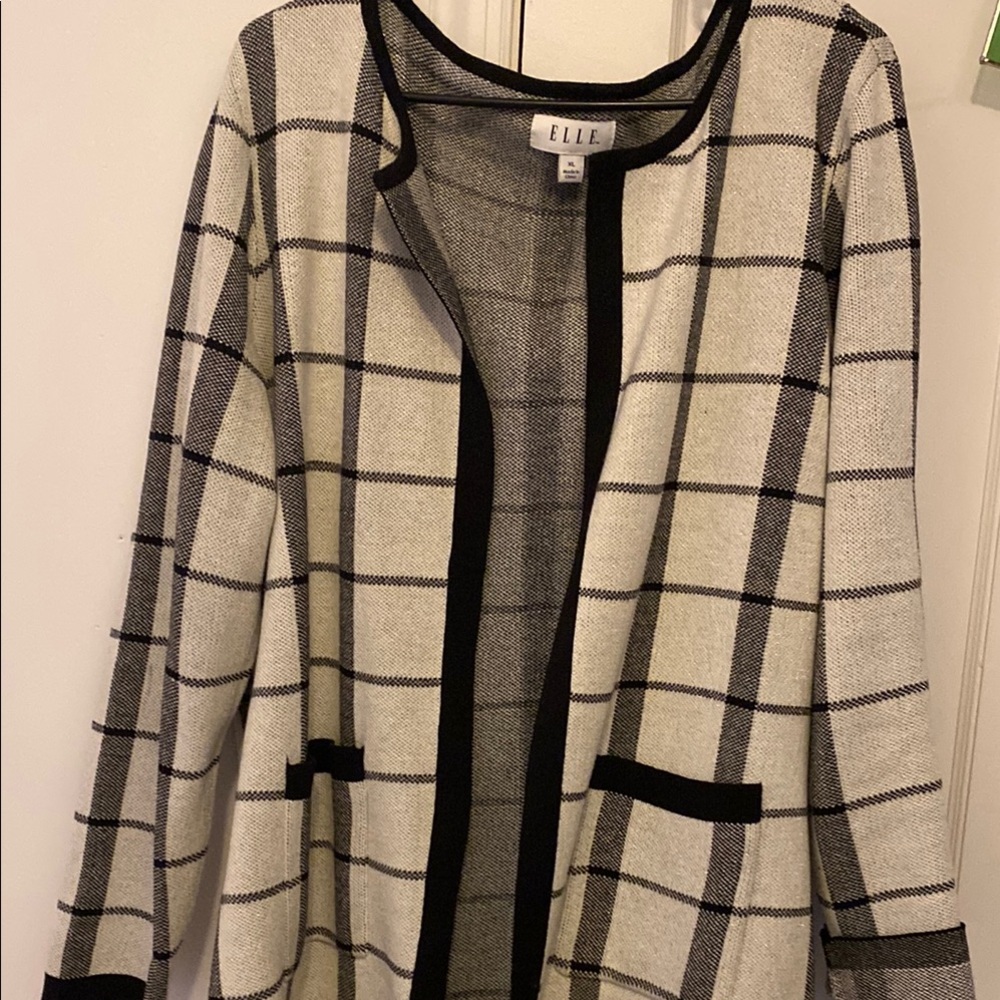Elle Plaid Open Front Cardigan